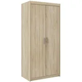AX Living Kleiderschrank, Sonoma Eiche, Kunststoff, Teilmassiv,Kiefer, Rechteckig, 89.8x190.6x53 cm, Hergestellt in Europa, FSC Mix, Reach, Schlafzimmer, Kleiderschränke, Drehtürenschränke