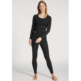 CALIDA Natural Comfort Top Long Sleeve schwarz, Baumwolle, Medium Damen,