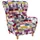 Supellex Sofia Ohrensessel mit Hocker | Design Patchwork kariert bunt