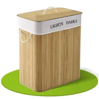 Juskys Bambus Wäschekorb Curly – Natur