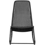 Woood Tom Outdoor Schwarz - Schaukelsessel Schwingsessel aus Wasserfestem Rattan Sonnenliege Gartenliege Relaxliege für Garten und Terrasse