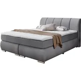 'massivart' Boxspringbett 180 x 200 cm H2 Grau