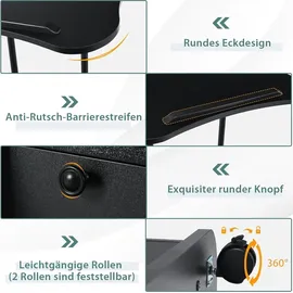 Costway Mobiler Stehpult, Stehtisch Auf Rollen für Heimbüro, Schwarz