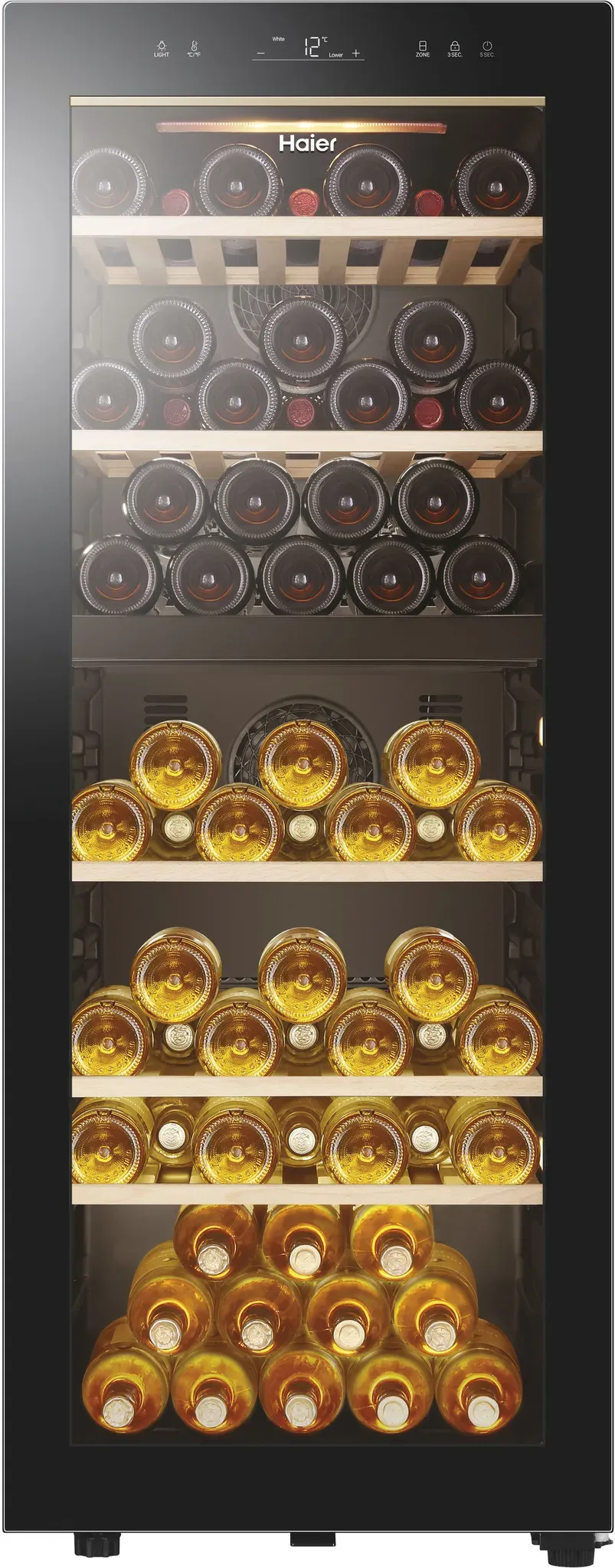 G (A bis G) HAIER Weintemperierschrank "HWS79GDG" Weinkühlschränke schwarz Kühlschränke