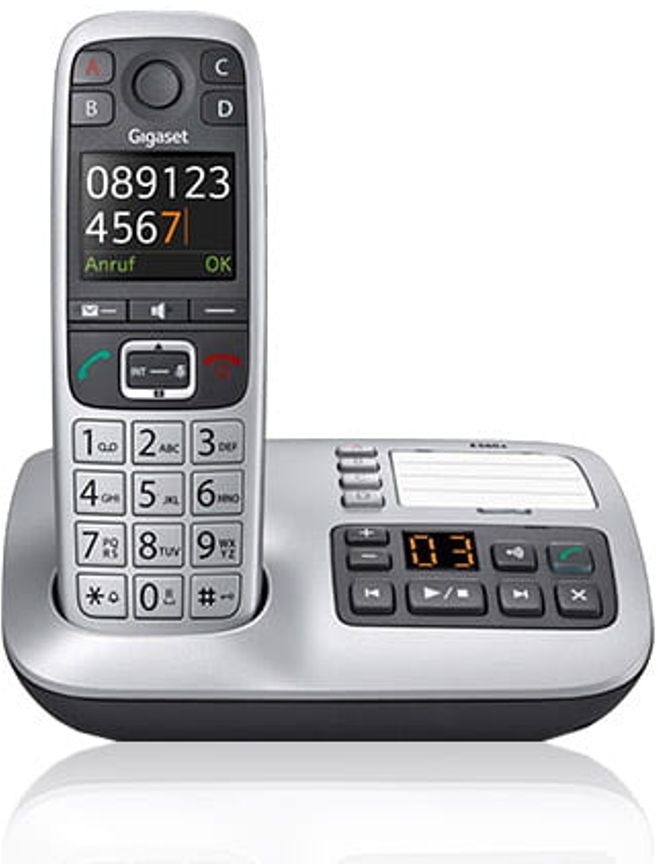GIGASET Schnurloses DECT-Großtasten-Telefon E560A, mit Anrufbeantworter