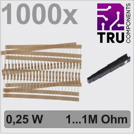 TRU Components TC-12888468 T22P060 Kohleschicht-Widerstand Sortiment axial bedrahtet 0.25 W 5 % 1000 St.