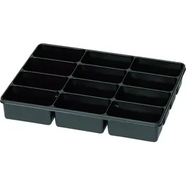Conrad Sortimentskasten Kunststoff 335 x 235 x 50 mm schwarz 12 Fächer