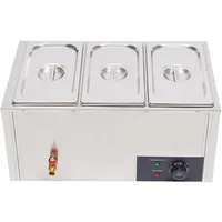 KOLHGNSE Edelstahl Buffetwärmer mit Deckel, 3x7L Chafing Dish Elektrisch Buffetwärmer Warmhaltegerät Speisewärmer Wärmebehälter 850W
