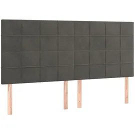 vidaXL Boxspringbett mit Matratze Dunkelgrau 180x200 cm Samt - Grau