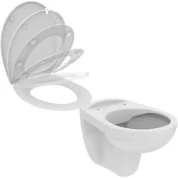 Wandtiefspülklosett Ideal Standard Kombipaket weiß mit WC-Sitz Sanitär