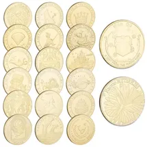 Relaxdays Zahnfee Münze 20er Set Gold