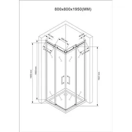 Buylando BuyLando.Shop Eckduschkabine Schiebesystem Lina 80x80x195cm ohne Duschtasse - Transparent/Silber
