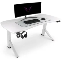 Ultimate Setup Ultimate Setup® Gaming Tisch höhenverstellbar elektrisch weiß, Gamer Tisch, Gaming Schreibtisch, Gaming Desk, Gaming Tisch 180x80 cm, Gaming Room