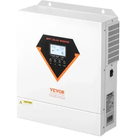 Vevor Hybrid-Solarwechselrichter, reiner Sinus-Wechselrichter 24 V DC auf 220/230 V AC, mit integriertem 100A MPPT-Solarregler, für netzunabhängige Blei-Säure-Lithium-Batterie