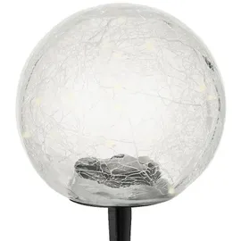 Kaemingk Wegeleuchte Glas, Kunststoff 15 cm Solarzelle inkl. Dämmerungssensor weiß