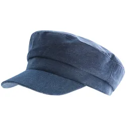 Ballon-Mütze im Jeans-Style Schirm-Mütze Baker-Boy-Mütze Kopfbedeckung Sommer-Cap 4606M K248136 Dunkel-Blau - One-Size