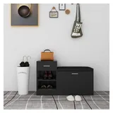 vidaXL Schuhbank Hochglanz-Schwarz 94,5x31x57 cm Holzwerkstoff