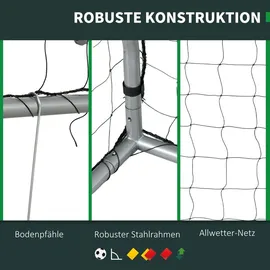 sportnow Fußballtor Grau 240 x 85 x 160 cm