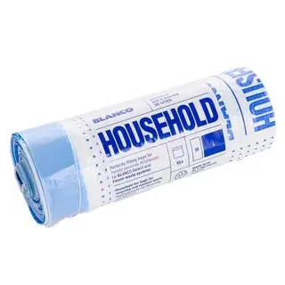 BLANCO Müllbeutel 527869, 30 Liter, mit Zugband, weiß, 15 Stück
