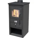 Holz- und Kohleofen "Athena" aus lackiertem Stahl 10 kW Kamin mit Glaskeramik h 86 cm Produktion Made in Italy 2 Jahre Garantie Heizung Haus