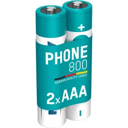 Telefon Akku AAA 800mAh 1,2V, 2 Stück, DECT EINHEITSGRÖSSE