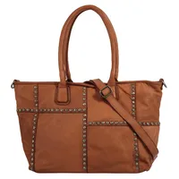 Samantha look Shopper echt Leder, Made in Italy braun