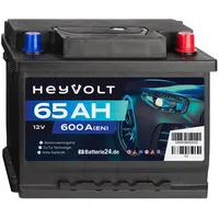 HeyVolt Start Autobatterie 12V 65Ah Starterbatterie ersetzt 55Ah 60Ah 62Ah