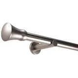 deco-raum Gardinenstange nach Maß 1-Lauf Kegel Ø 25mm edelstahl-optik 450cm