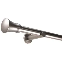 deco-raum Gardinenstange nach Maß 1-Lauf Kegel Ø 25mm edelstahl-optik 450cm