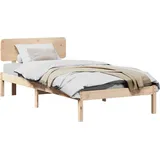 SYFAXTM Bettrahmen mit Kopfteil Natur 90 x 190 cm Massives Kiefernholz