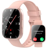 Puqo Smartwatch für Herren und Damen, 1,95 Zoll Smartwatch, Anrufannahme/Anrufannahme, 112 Sportmodi Fitness Tracker mit Schrittzähler/Schlaf/Herzfrequenzmesser, IP68 Smart Watch (Rosa)