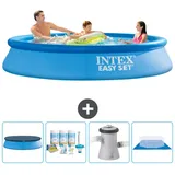 Intex Easy Set Schwimmbecken rund – 305x61 cm – Zubehör CB1 Blau No Size