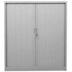PROREGAL Rollladenschrank Weasel | 3 Ordernhöhen | HxBxT 135x120x46 cm | Grau
