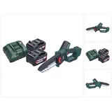 Metabo MS 18 LTX 15 Akku Gehölzsäge 18 V 15 cm 5 m/s + 2x Akku 4,0 Ah + Ladegerät