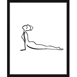 ANY IMAGE Digitaldruck »Linien Kunst Frau I«, Rahmen: Buchenholz, Schwarz