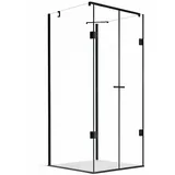 BuyLando.Shop Emma U-Form Duschkabine 80 x 180 cm rechts 100 x 180 cm Schwarz/Transparent