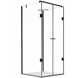 BuyLando.Shop Emma U-Form Duschkabine 80 x 180 cm rechts 100 x 180 cm Schwarz/Transparent