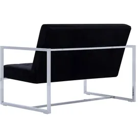 vidaXL 2-Sitzer-Sofa mit Armlehnen Schwarz Chrom und Samt