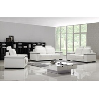 JVmoebel Sofa Sofagarnitur 3+2+1 Sitzer Set Design Sofas Polster Couchen Leder Relax, Made in Europe weiß