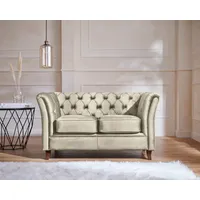 Home Affaire Chesterfield-Sofa »Reims«, mit echter Chesterfield-Knopfheftung, hochwertige Verarbeitung beige