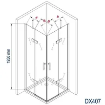 nextrend - gmbh Bernstein DX407 Eckdusche mit Schwingtüren rechts 90 x 90 cm transparent Echtglas