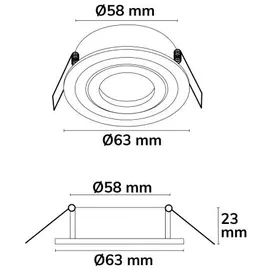 ISOLED Einbaurahmen für MR11/GU10 Mini Spots rund