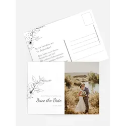 Save the Date Karten selbst gestalten mit Spruch und Fotos im Onlinedesigner bei Meine-Kartenmanufaktur.de