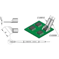 Jbc Entlötspitze Serie C120 für Dual-In-Line, C120010/6,0 mm, schräg,