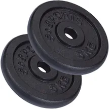 ScSPORTS ScSPORTS® Hantelscheiben - Set, 10/20/30/40kg, 30/31mm Bohrung, Gusseisen, Schwarz - Hantelscheiben-Set, Gewichtsscheiben, Hantelgewichte, Fitness Scheiben, Gewichte für Hantel (10 KG (2 x 5 kg))