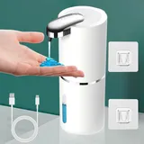 Yeelan Seifenspender Automatisch, 380ml Elektrischer Seifenspender Berührungsloser, 4 Stufen Verstellbar, IPX5 Wasserdicht, USB wiederaufladbar mit Infrarot für Bad,Küche, Büro Weiß