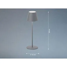 meineWunschleuchte 2er SET Outdoor Akku Tischlampen Grau ohne Kabel Mit RGB Höhe 38cm