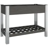 furnicato Garten-Hochbeet mit Ablage 100 x 50 x 75 cm Grau