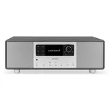 sonoro Primus Internetradio mit Bluetooth (Spotify, Deezer, Podcasts, FM/UKW, DAB Plus, WLAN, AUX-In, Holzgehäuse) Stereoanlage Matt Graphit