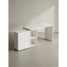 KADIMA DESIGN Eckschreibtisch mit Regal Modern DESIGN Weiß 120x107x75 cm,